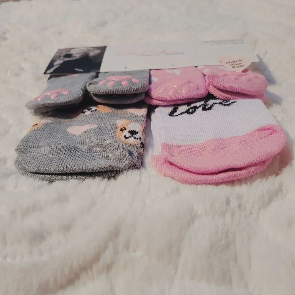 Marilyn Monroe 2 Pair Sock Set for a Girl & Her Pet OSFM Low Cut Puppy Love New